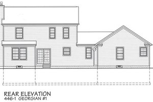 Exterior - Rear Elevation for Colonial House Plan #446-1 - 4 bed, 2.5 bath