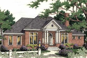 Southern Exterior - Front Elevation Plan #406-288