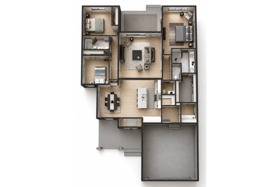Floor Plan - Main Floor 1 for Farmhouse House Plan #51-1532 - 3 bed, 2.5 bath