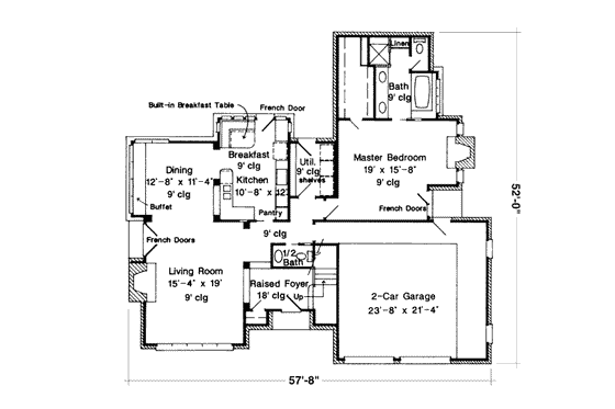 Floor Plan - Main Floor for European House Plan #410-232 - 4 bed, 2.5 bath