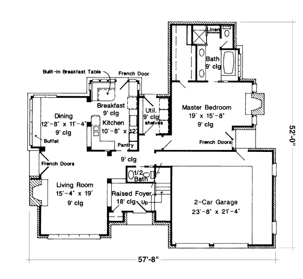 Architectural House Design - European Floor Plan - Main Floor Plan #410-232
