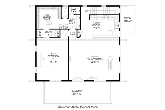Floor Plan - Main Floor for Contemporary House Plan #932-365 - 2 bed, 2 bath