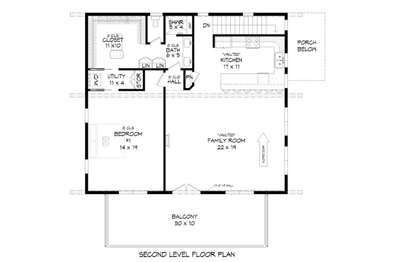 Home Plan - Floor Plan - Main Floor for Contemporary House Plan #932-365 - 2 bed, 2 bath