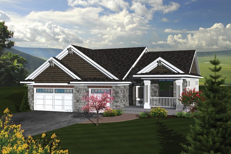 Traditional Style House Plan - 3 Beds 2 Baths 1867 Sq/Ft Plan #70-1081