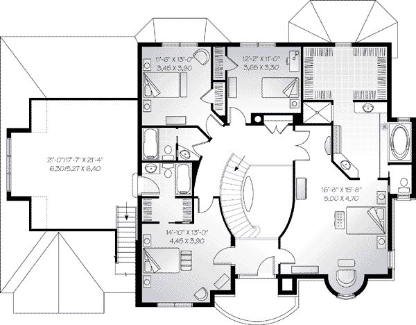House Plan Design - European Floor Plan - Upper Floor Plan #23-593