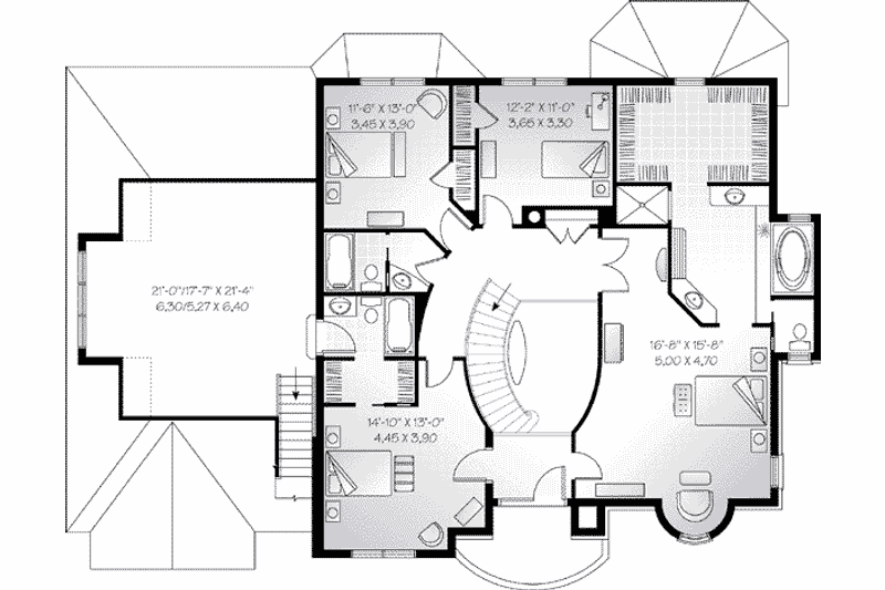 Home Plan - Floor Plan - Upper Floor for European House Plan #23-593 - 4 bed, 3.5 bath