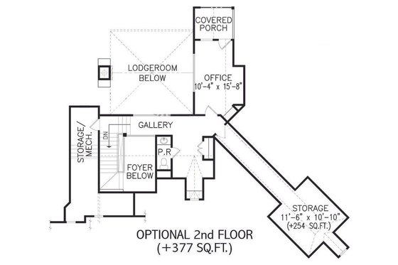 Floor Plan - Upper Floor for Craftsman House Plan #54-493 - 3 bed, 3 bath