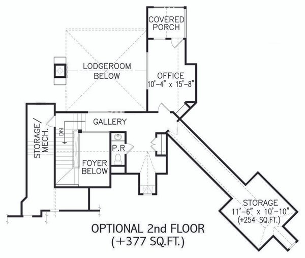Architectural House Design - Craftsman Floor Plan - Upper Floor Plan #54-493