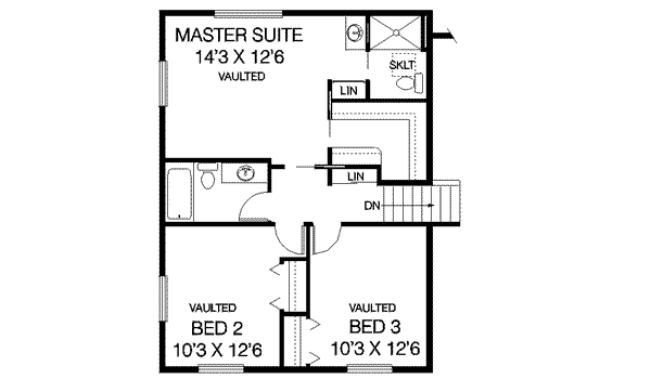 Traditional Floor Plan - Upper Floor Plan #60-476