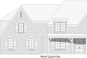 Exterior - Front Elevation 3 for Colonial House Plan #932-1146 - 5 bed, 3.5 bath