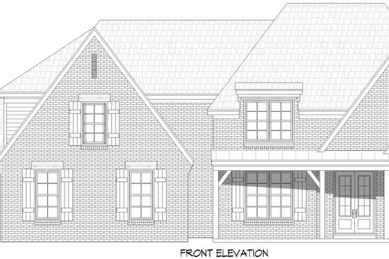 Exterior - Front Elevation 3 for Colonial House Plan #932-1146 - 5 bed, 3.5 bath