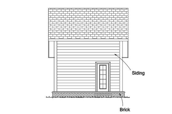 Exterior - Rear Elevation for Cottage House Plan #513-2183 - 1 bed, 1 bath