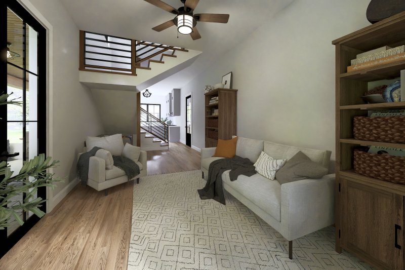 House Blueprint - Interior - Family Room 1 for Craftsman House Plan #1094-27 - 2 bed, 2 bath