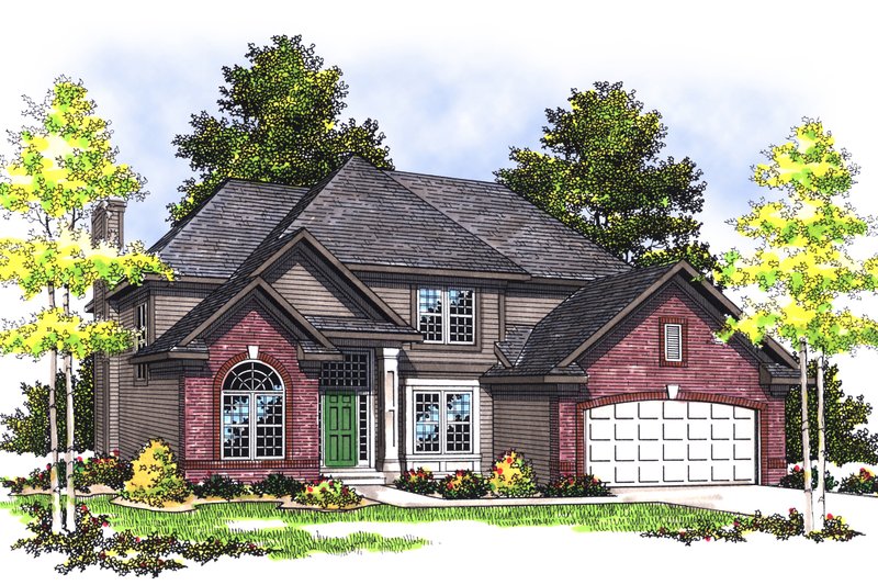 Home Plan - Exterior - Front Elevation for Traditional House Plan #70-387 - 4 bed, 2.5 bath