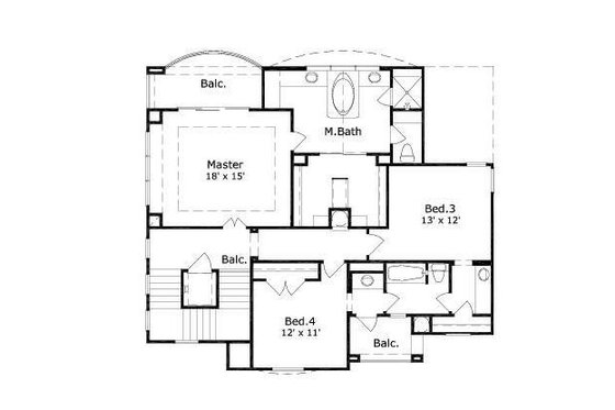 Floor Plan - Other Floor for European House Plan #411-461 - 4 bed, 3 bath