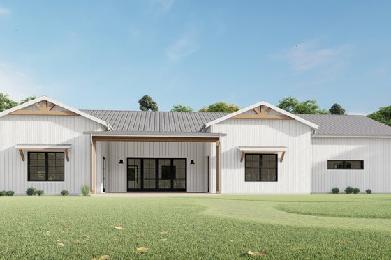 Exterior - Rear Elevation for Barndominium House Plan #1092-40 - 4 bed, 2.5 bath