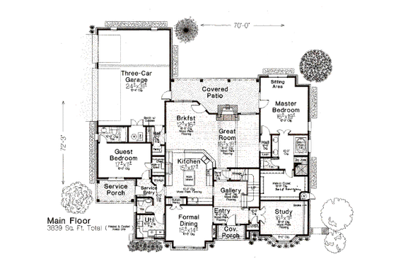 Floor Plan - Main Floor for Tudor House Plan #310-656 - 4 bed, 4.5 bath