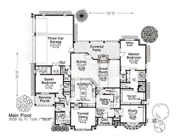Architectural House Design - Tudor Floor Plan - Main Floor Plan #310-656