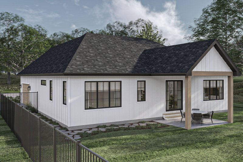 House Blueprint - Exterior - Rear Elevation for Modern House Plan #455-421 - 3 bed, 2.5 bath