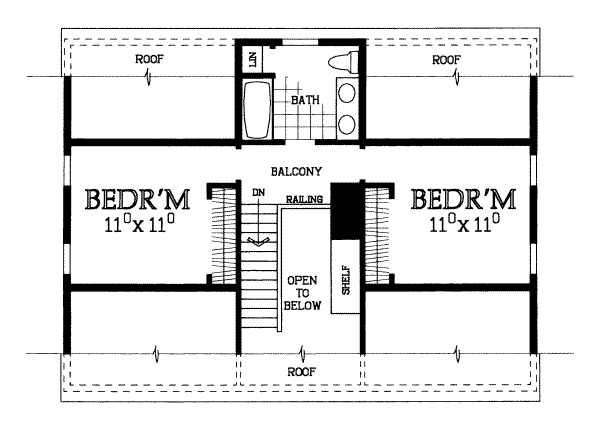 House Design - Colonial Floor Plan - Upper Floor Plan #72-381
