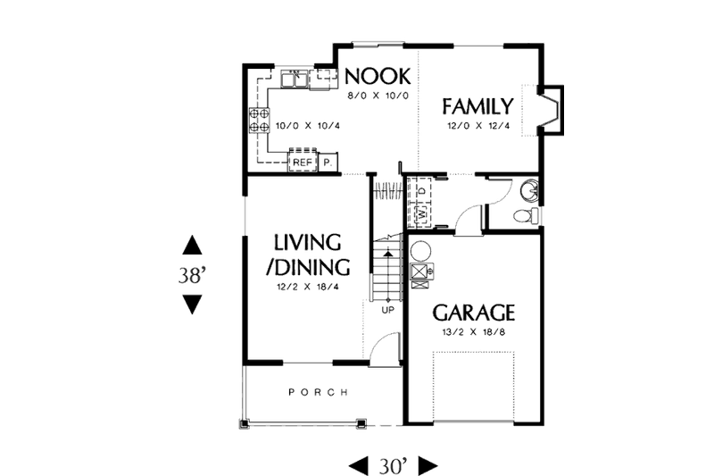 Home Plan - Floor Plan - Main Floor for Traditional House Plan #48-309 - 3 bed, 2.5 bath