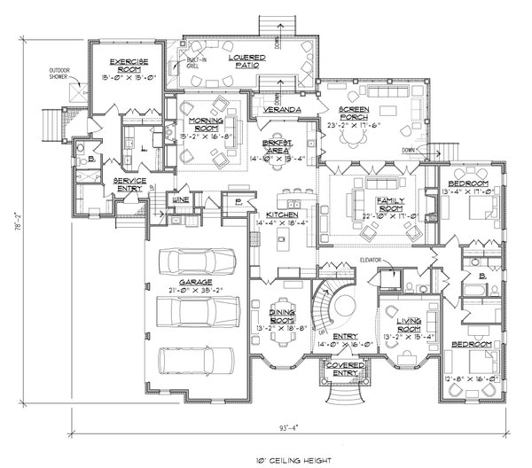 Home Plan - Traditional Floor Plan - Main Floor Plan #1054-22