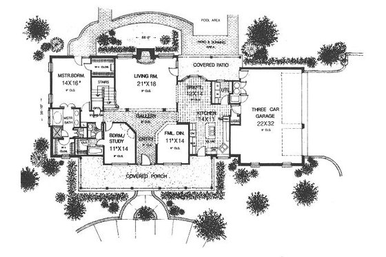 Floor Plan - Main Floor for Country House Plan #310-623 - 4 bed, 3 bath