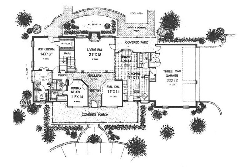 Home Plan - Floor Plan - Main Floor for Country House Plan #310-623 - 4 bed, 3 bath