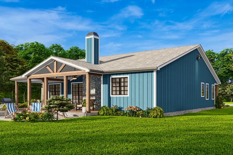 House Design - Exterior - Rear Elevation for Craftsman House Plan #54-591 - 3 bed, 2.5 bath