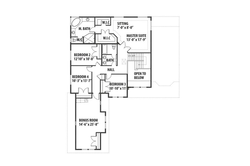 Architectural House Design - Floor Plan - Upper Floor for Traditional House Plan #569-39 - 4 bed, 2.5 bath