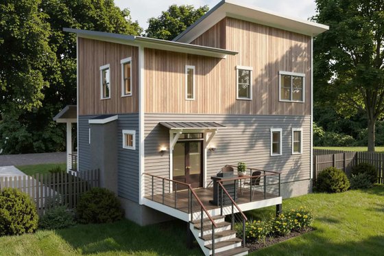 Exterior - Front Elevation 4 for Modern House Plan #79-298 - 3 bed, 2.5 bath