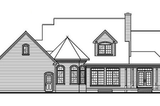 Exterior - Rear Elevation for European House Plan #23-236 - 3 bed, 2.5 bath