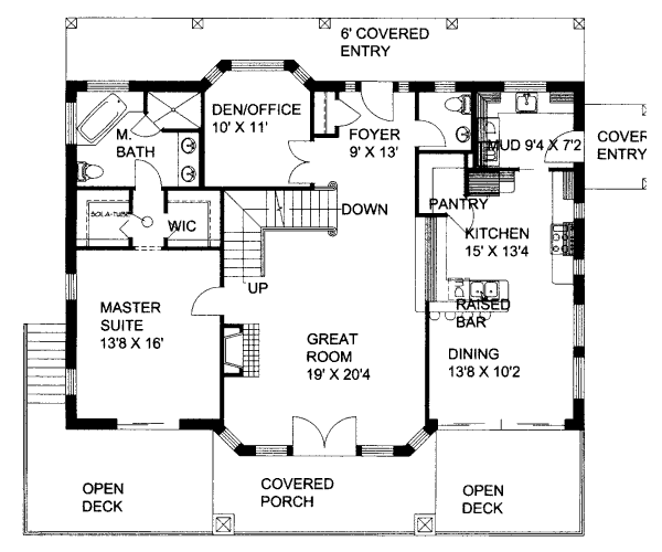 Bungalow Floor Plan - Main Floor Plan #117-638