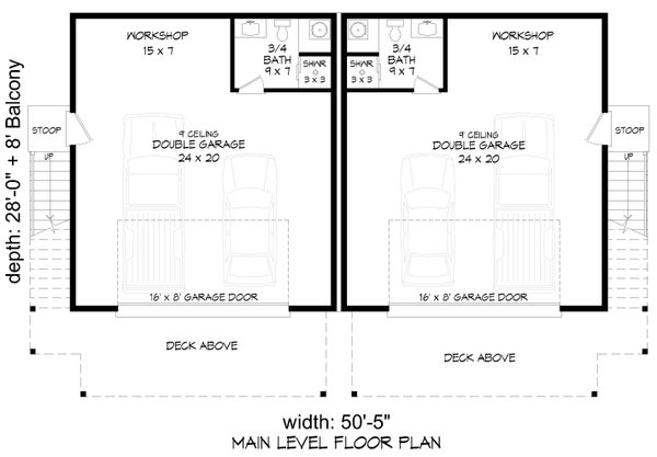 House Blueprint - Southern Floor Plan - Lower Floor Plan #932-1400