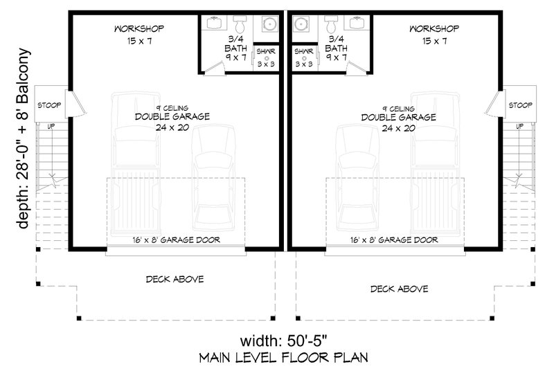 House Blueprint - Floor Plan - Lower Floor for Southern House Plan #932-1400 - 2 bed, 4 bath