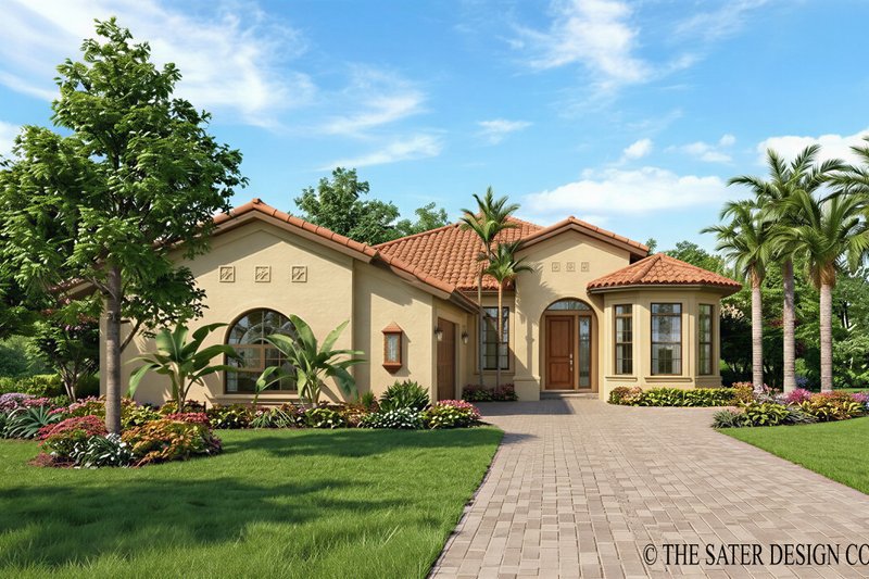 Architectural House Design - Mediterranean Exterior - Front Elevation Plan #930-386