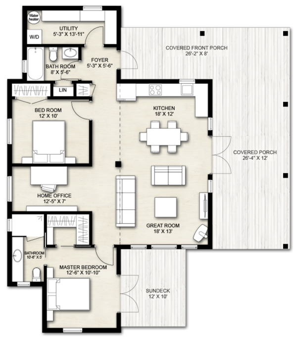 Home Plan - Cabin Floor Plan - Main Floor Plan #924-14