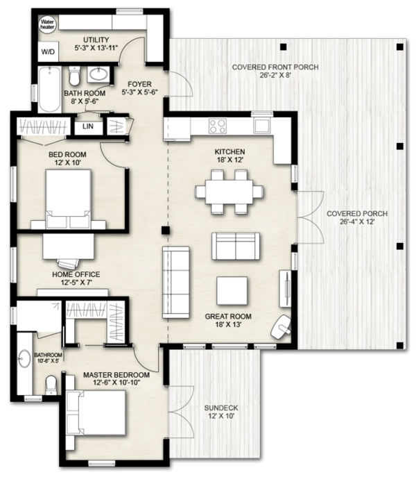 Dream House Plan - Cabin Floor Plan - Main Floor Plan #924-14