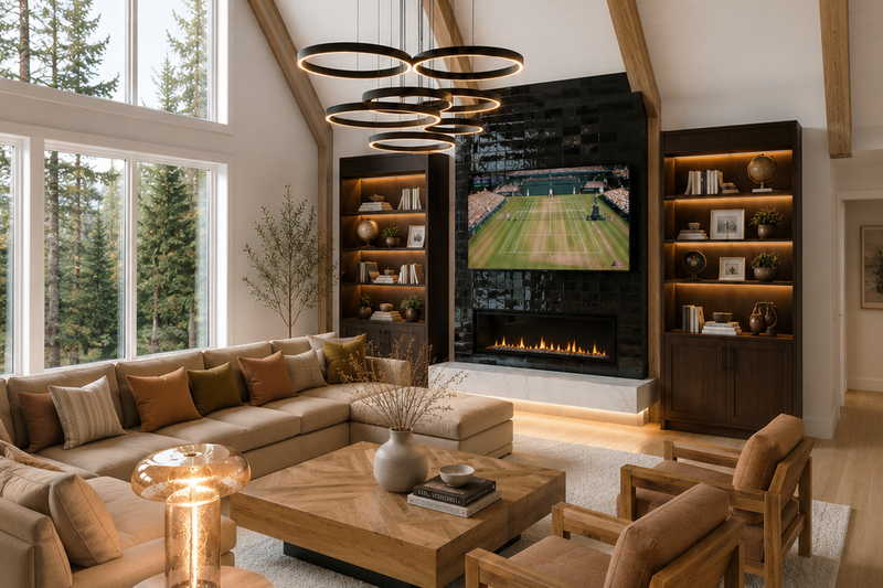 Architectural House Design - Interior - Family Room for Farmhouse House Plan #928-413 - 4 bed, 3.5 bath
