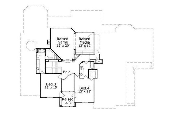 Floor Plan - Upper Floor for Mediterranean House Plan #411-238 - 4 bed, 4 bath