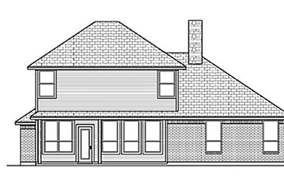 Exterior - Rear Elevation for Traditional House Plan #84-458 - 3 bed, 2.5 bath
