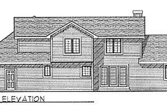 Exterior - Rear Elevation for Traditional House Plan #70-310 - 3 bed, 2.5 bath
