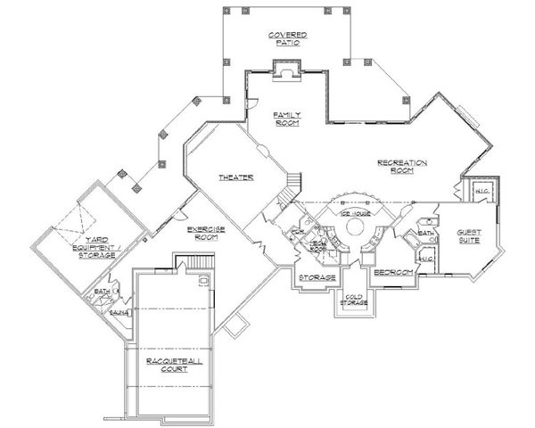 Home Plan - European Floor Plan - Lower Floor Plan #5-454