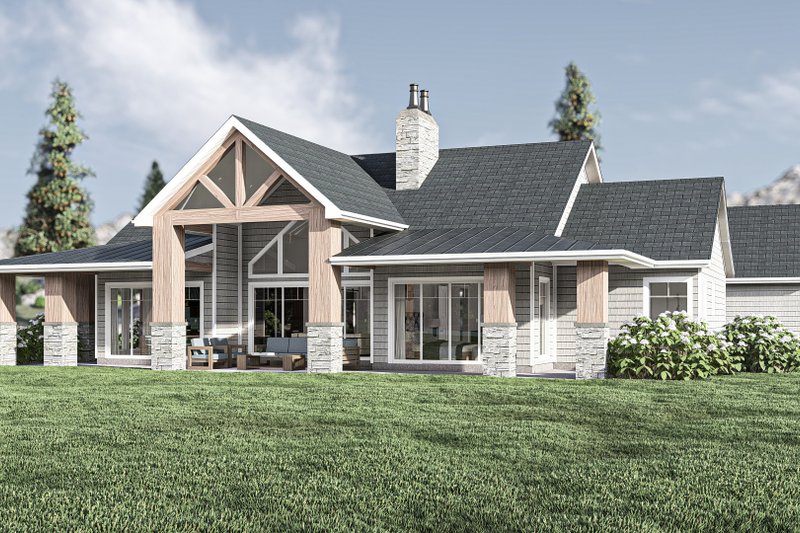 House Blueprint - Exterior - Rear Elevation for Beach House Plan #455-488 - 2 bed, 2.5 bath