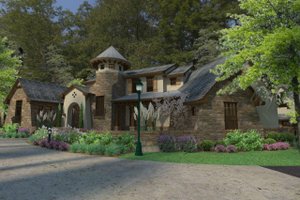 Exterior - Other Elevation 3 for European House Plan #120-182 - 3 bed, 4 bath