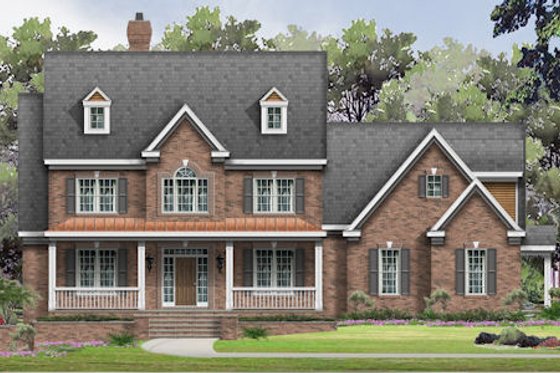 Exterior - Front Elevation for Traditional House Plan #424-385 - 5 bed, 5.5 bath