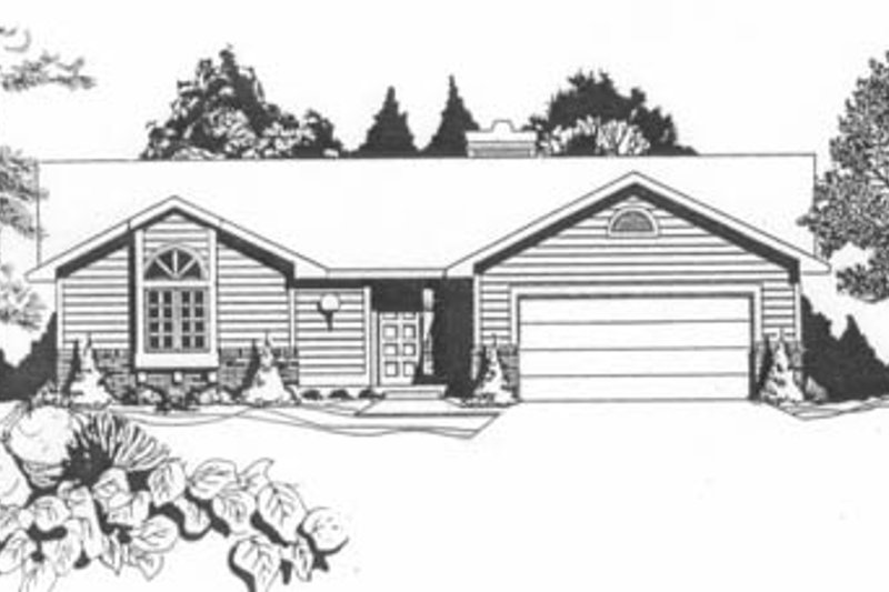 House Blueprint - Ranch Exterior - Front Elevation Plan #58-117