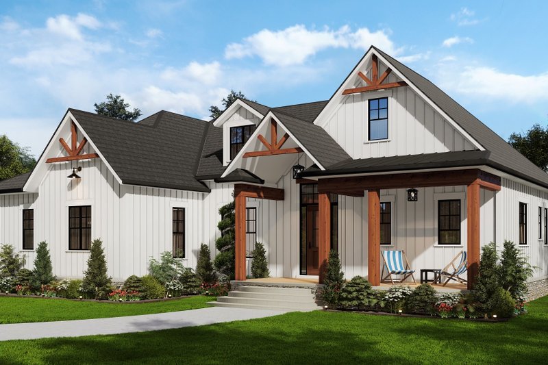 House Design - Exterior - Other Elevation for Ranch House Plan #54-565 - 3 bed, 2.5 bath