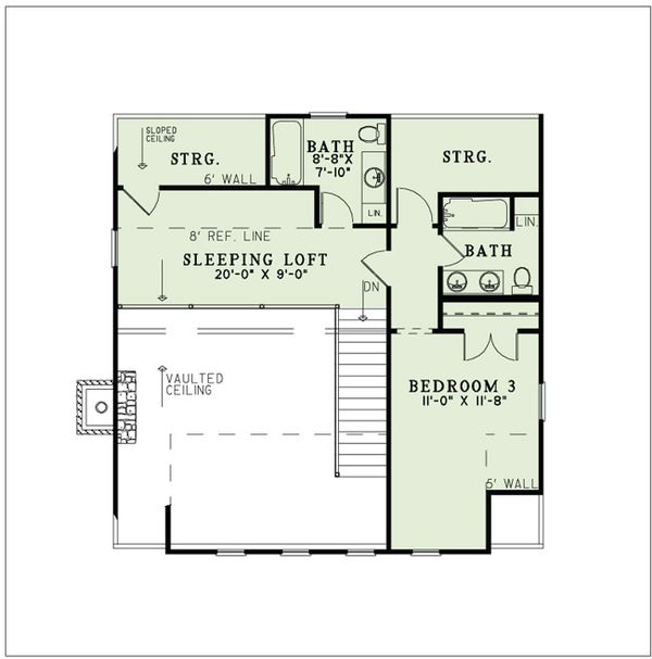 House Plan Design - Country Floor Plan - Upper Floor Plan #17-2517