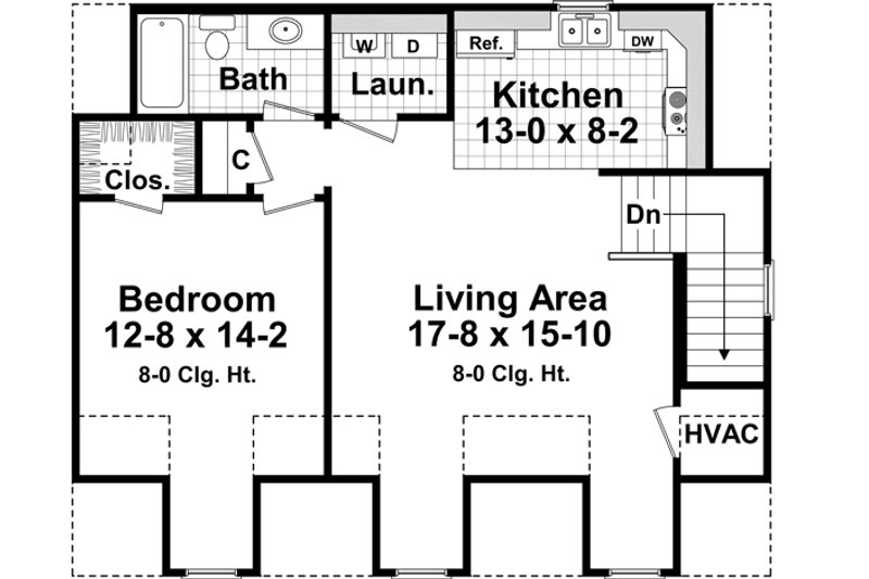 Home Plan - Floor Plan - Upper Floor for Traditional House Plan #21-351 - 1 bed, 1 bath